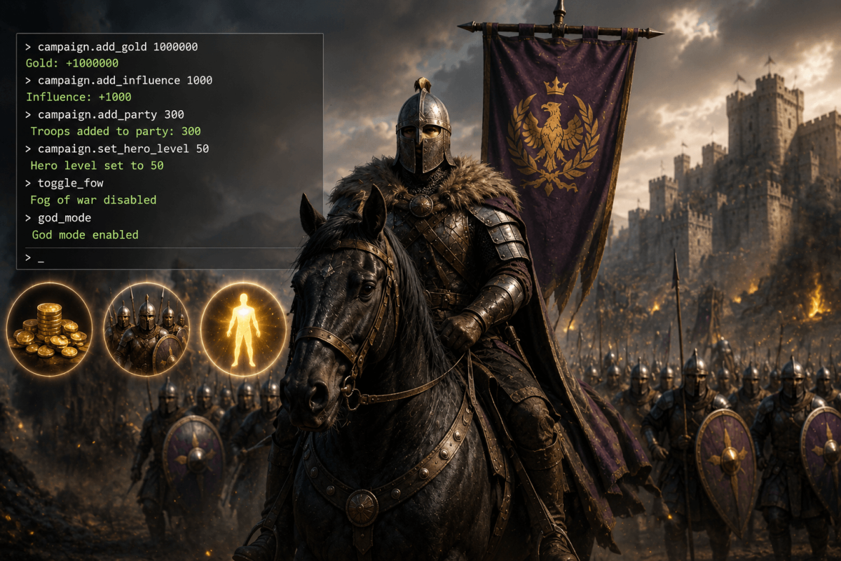 Bannerlord Console Commands & Cheats — Gold, Troops & God Mode (2026)
