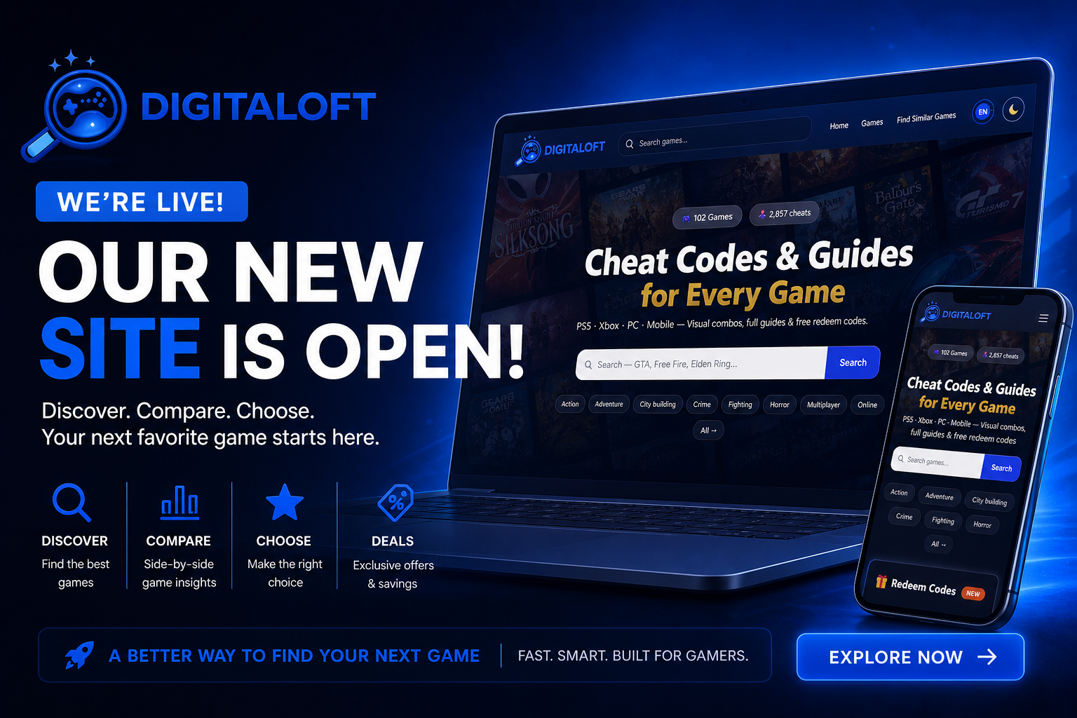 Digitaloft Officially Opens Its Doors: The Multilingual Hub for Video Game Cheats, Redeem Codes, and Guides