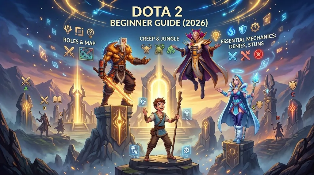 Dota 2 Beginner Guide — How to Play, Roles & Essential Mechanics (2026)