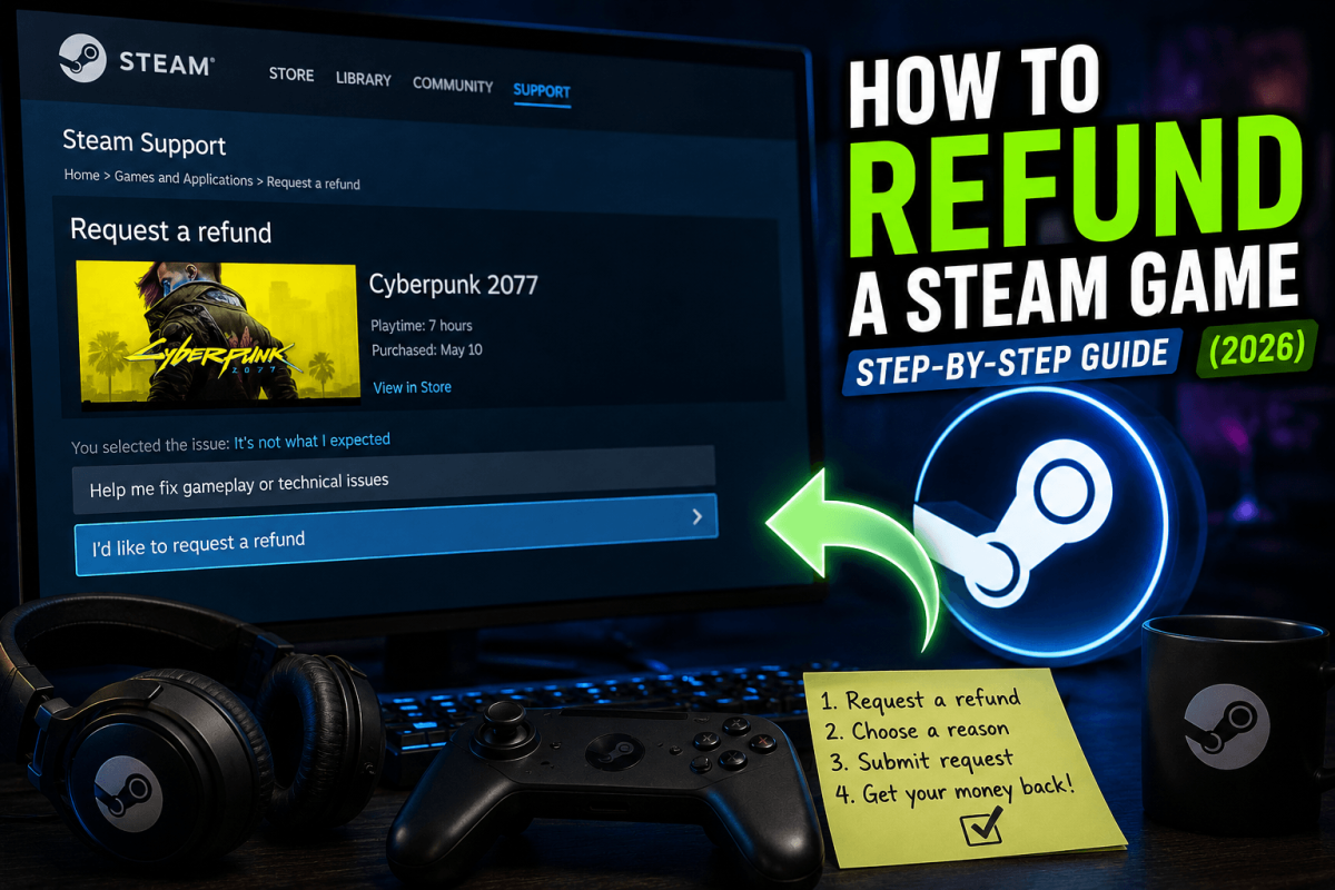 كيف تسترد أموالك عن لعبة Steam — دليل خطوة بخطوة (2026)